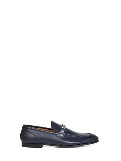 Dark Blue Leather Jordaan Loafers