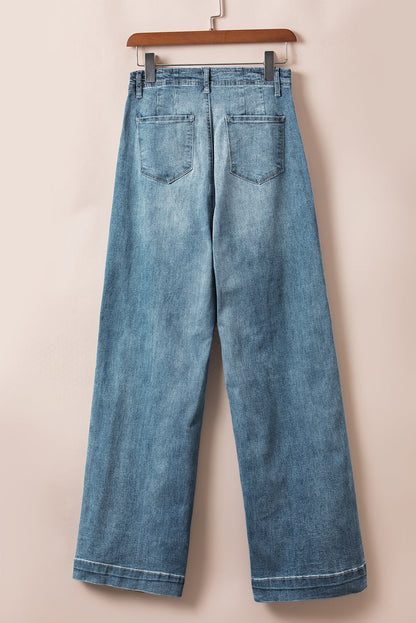 Threaded Pear Addilyn Straight Loose Leg Jeans