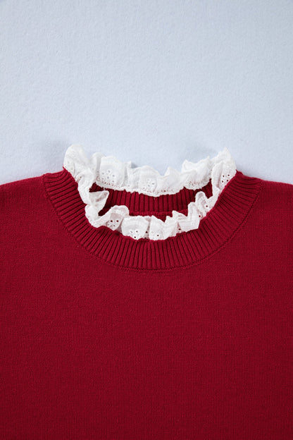 Threaded Pear Brooklynn Patchwork Cuffs Loose Sweater