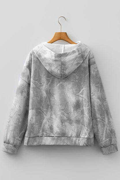 Threaded Pear Maya Print Oversized Sporty Hoodie