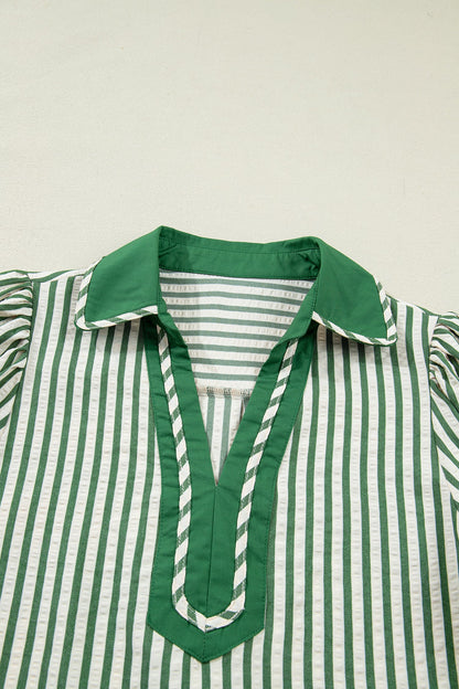 Threaded Pear Elora Short Bubble Sleeve Blouse