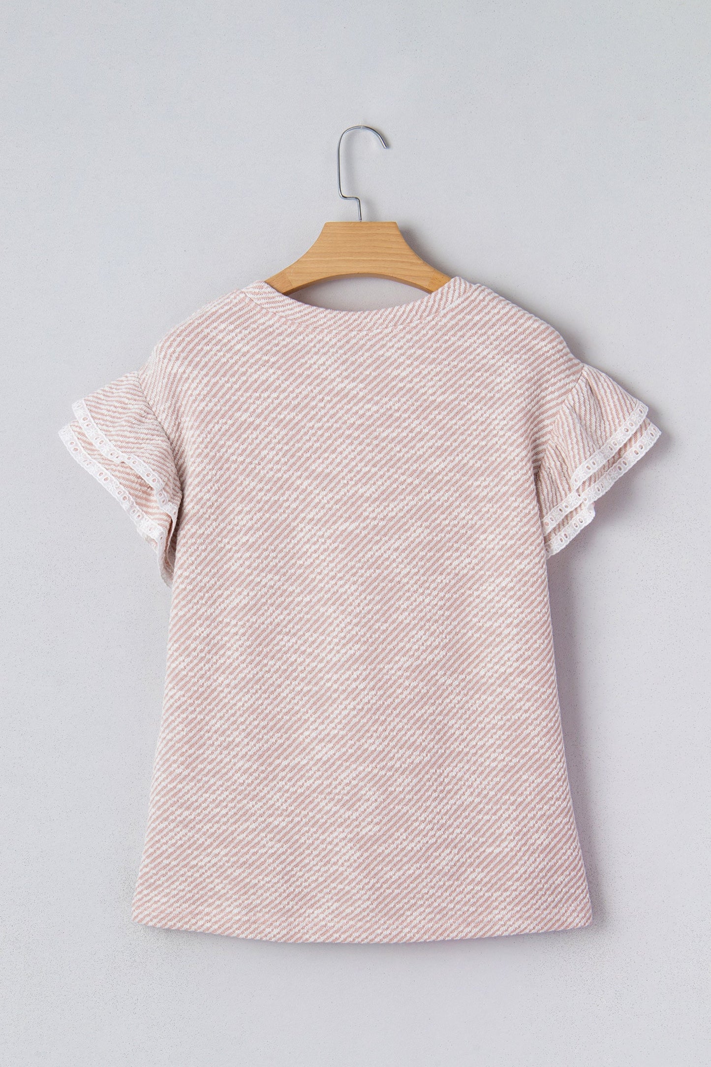 Threaded Pear Amanda Ruffled Short Sleeve Blouse