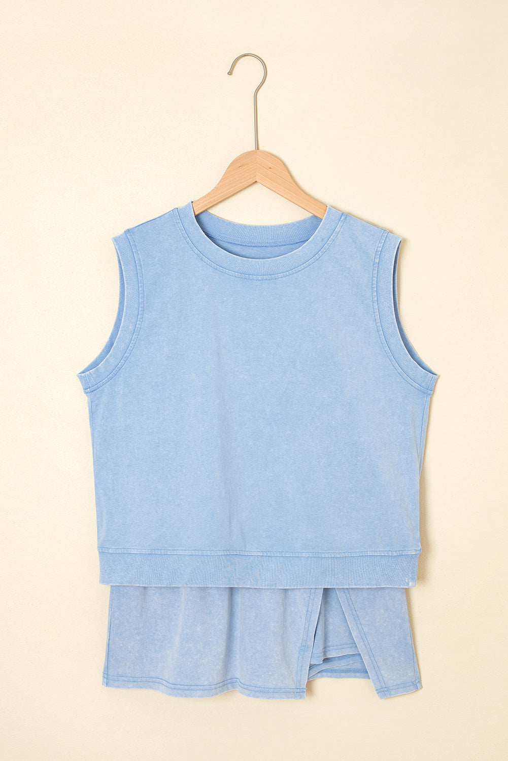 Threaded Pear Aria 2 Pieces Mineral Wash Cotton Tank Top Lined Split Skirt Set