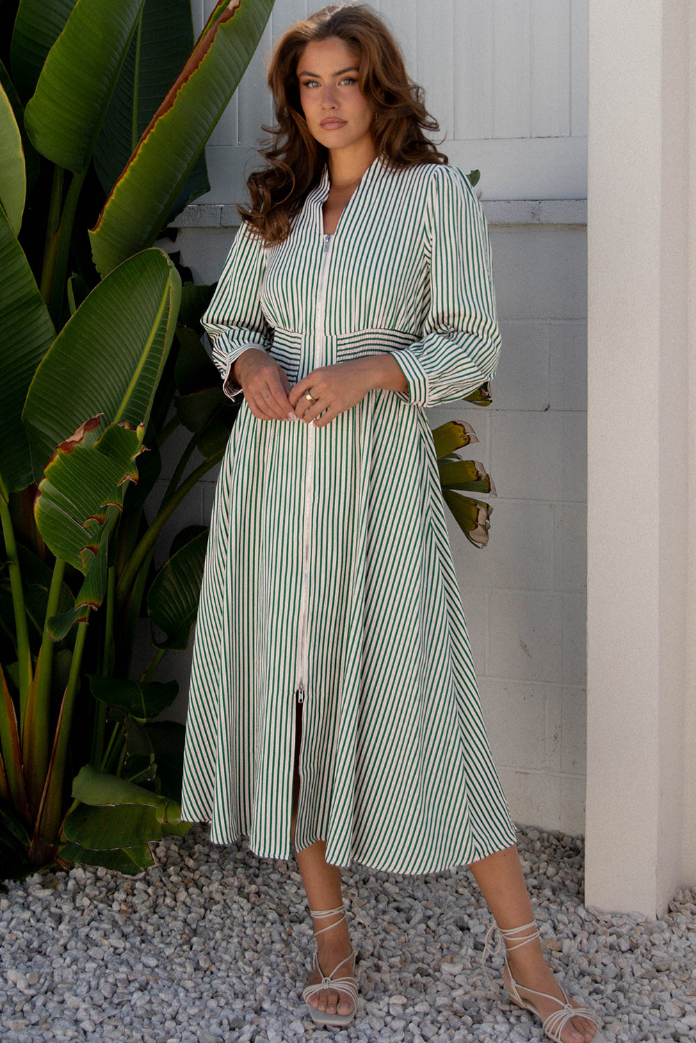 Threaded Pear Veracella High Waist Midi Dress