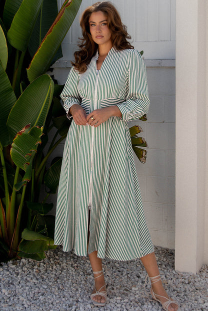Threaded Pear Veracella High Waist Midi Dress