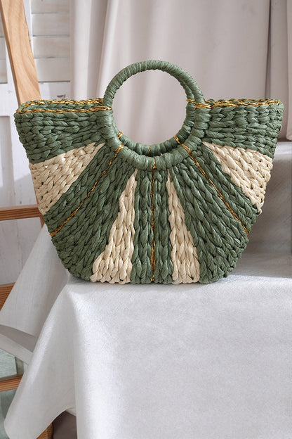 Threaded Pear Rachel Handwoven Straw Tote Bag