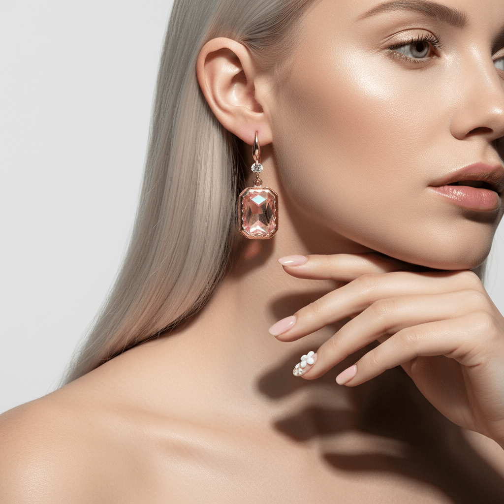 Orange Crystal & Cubic Zirconia Goldtone Cushion-Cut Hook Earrings