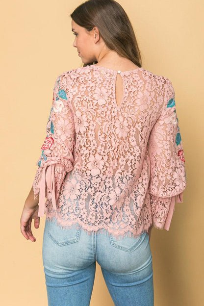 Embroidered Lace Top
