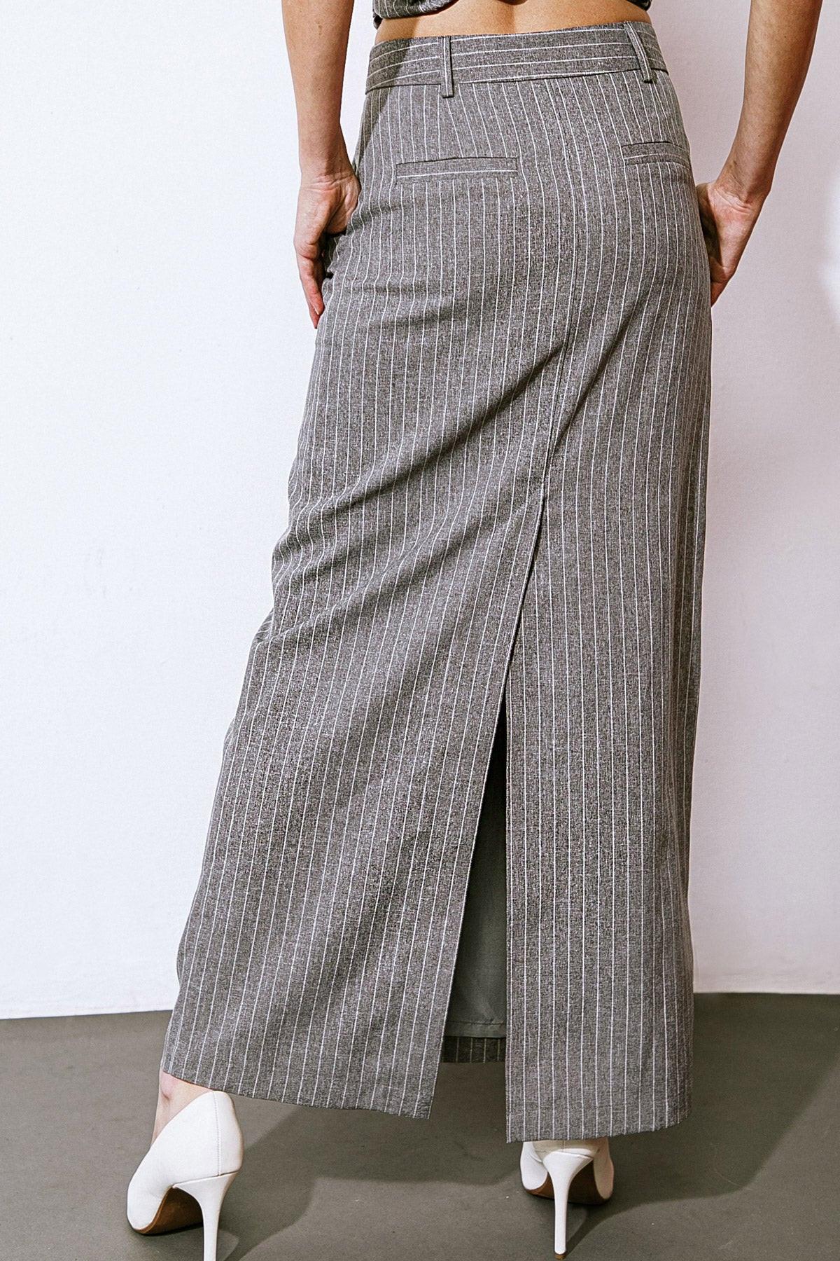 Get to the Point Woven Midi Skirt