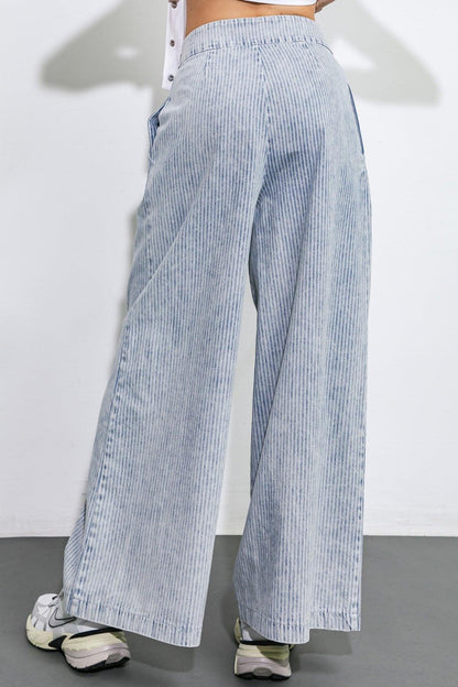 Play My Way Striped Denim Pants