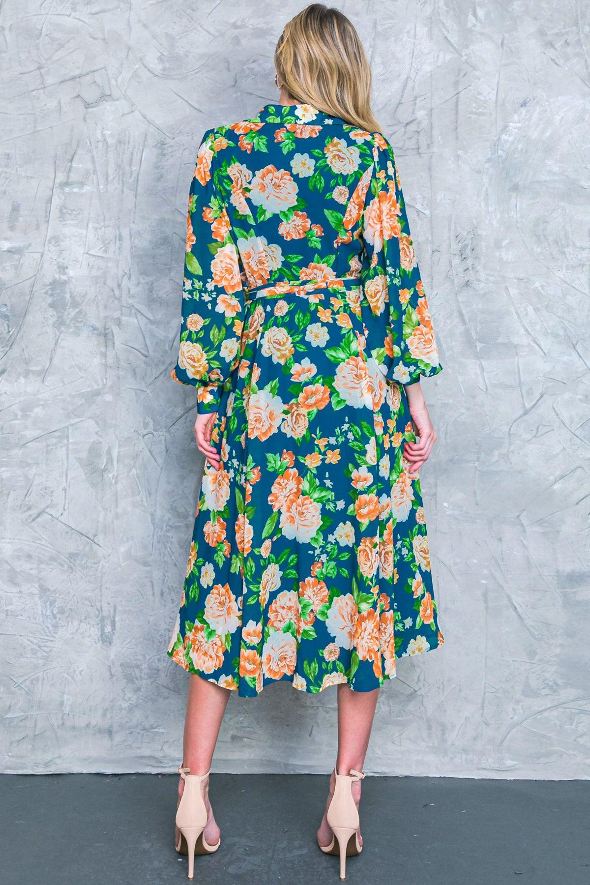 Bubbly Bliss Woven Midi Shirt Dress