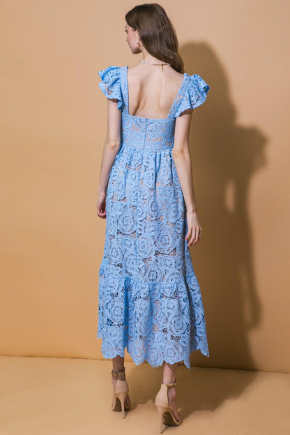 Still Thinking Lace Midi Dress