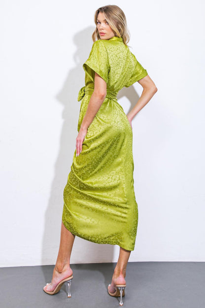 Coming to My Senses Woven Satin Midi Dress