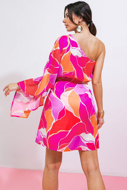 Desert Express Woven Satin Mini Dress