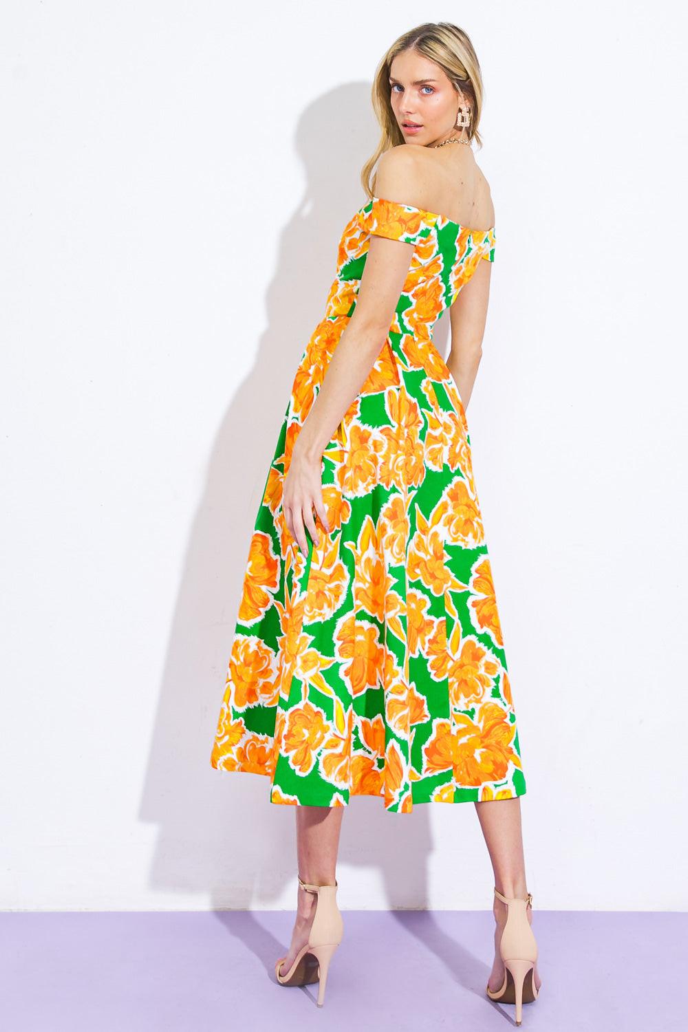 Where I Want to Be Twill Midi Dress