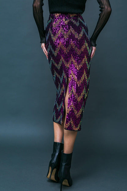 Be Happy Friend Sequin Midi Skirt