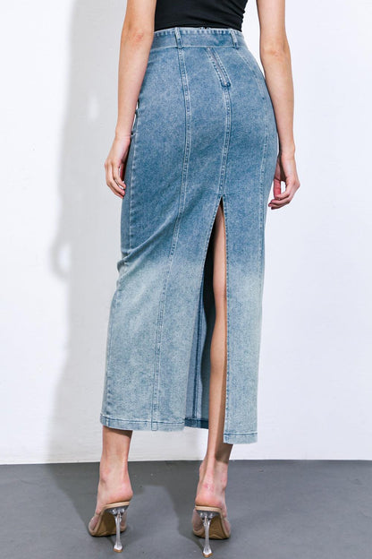 The Grass is Greener Denim Midi Skirt