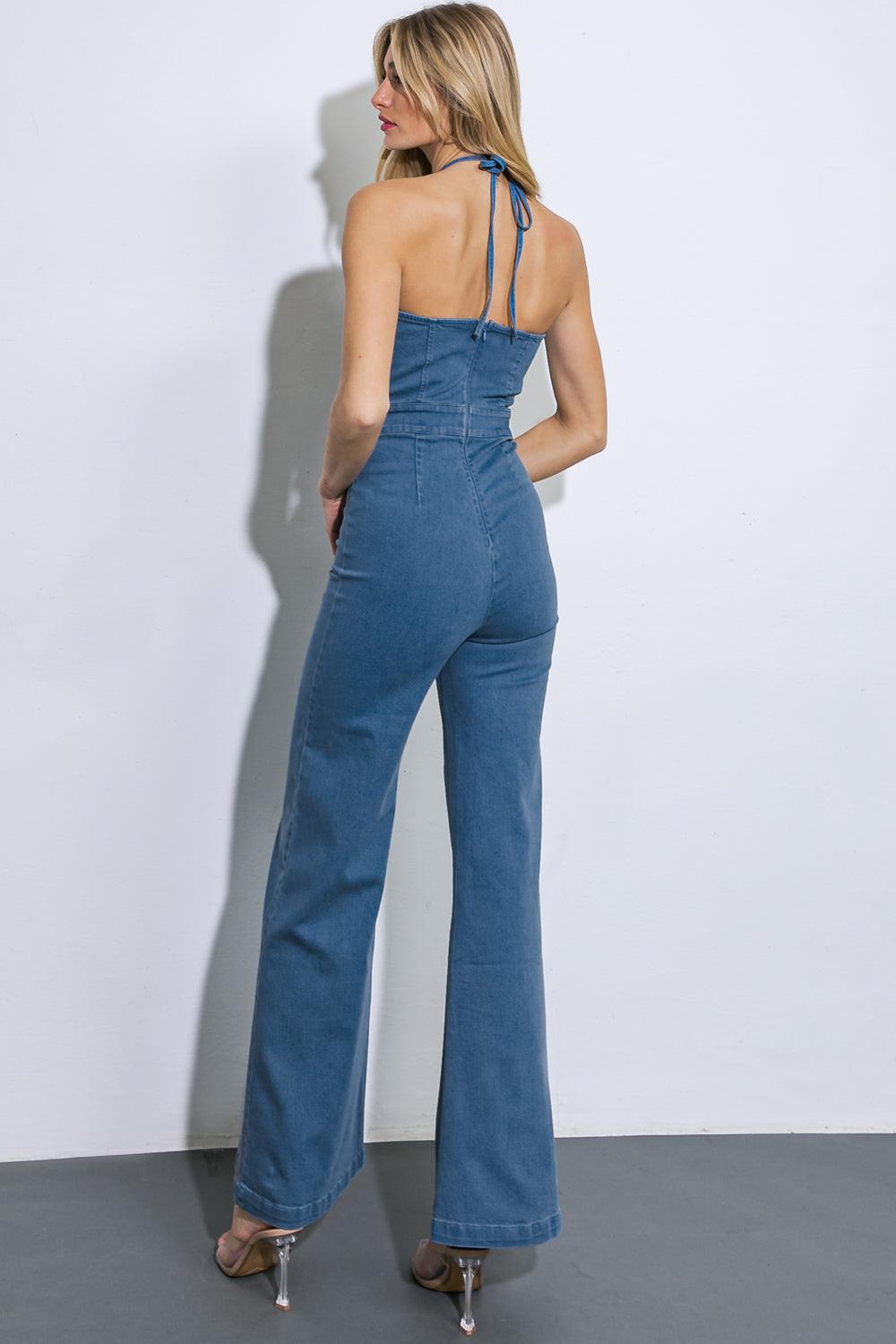 Call Me Lovely Denim Jumpsuit