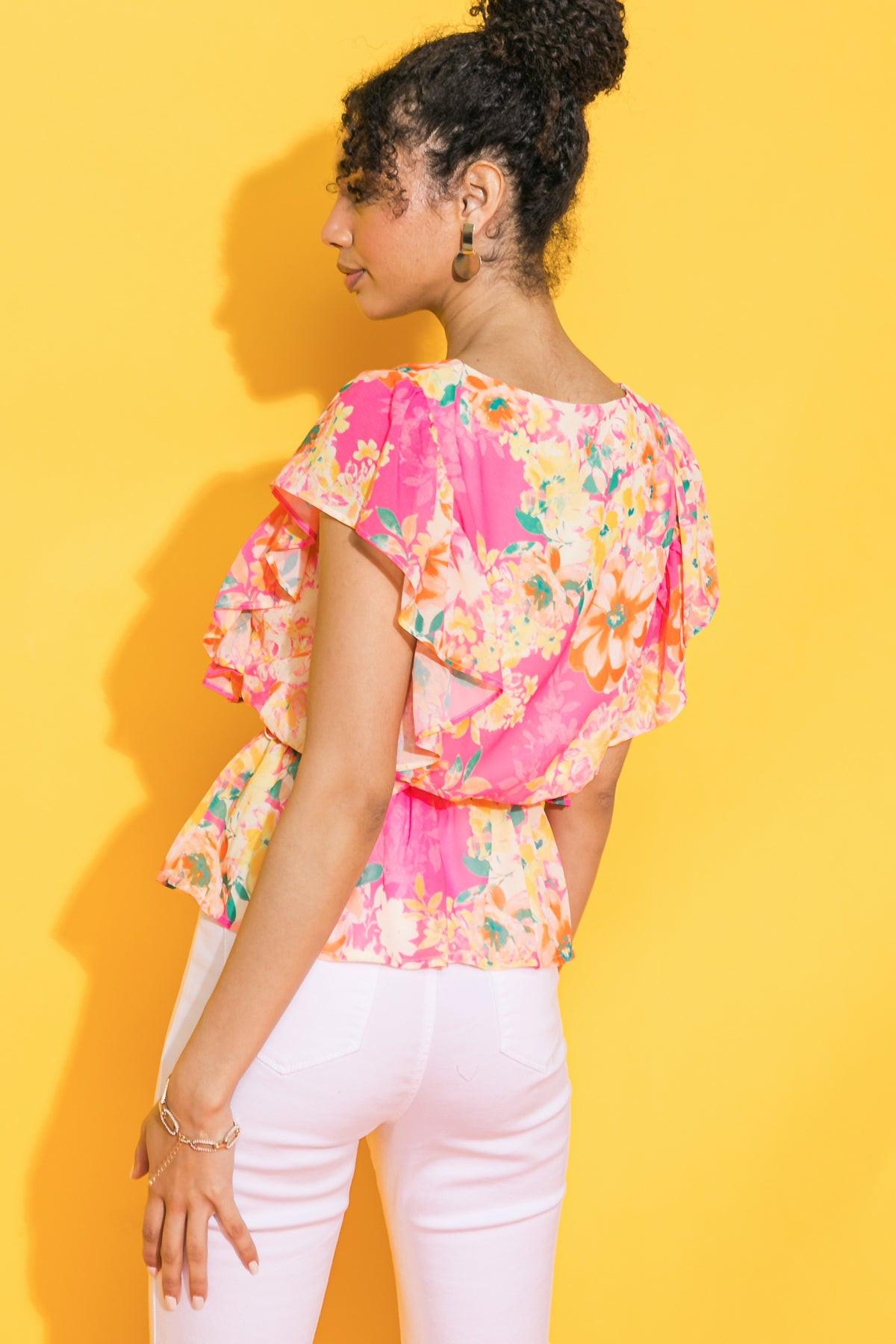 Faded View Woven Top