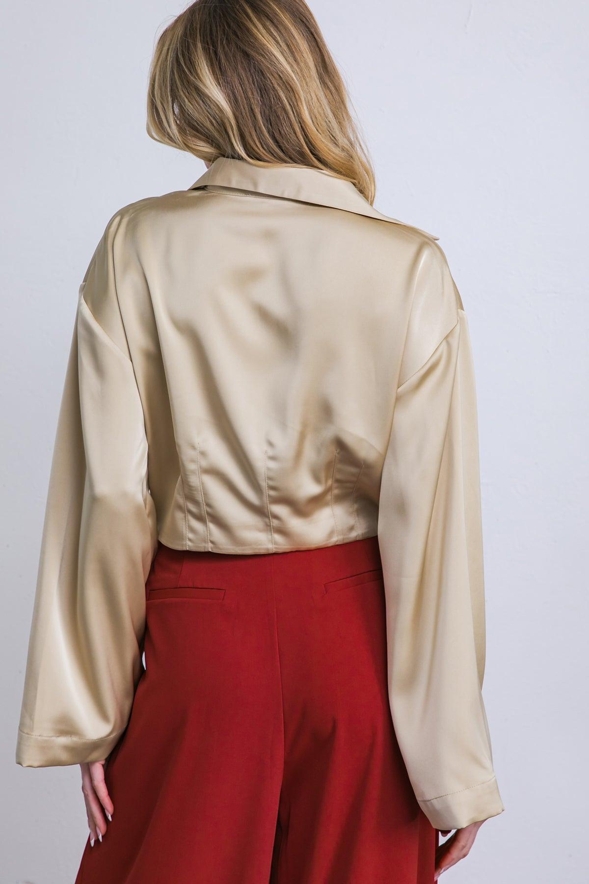 Powerful Charm Woven Satin Top