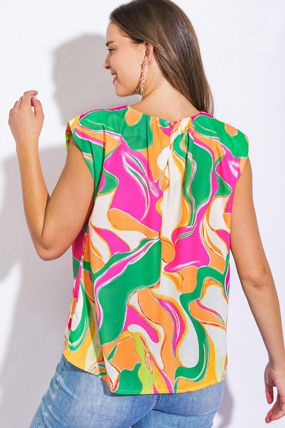 Send a Postcard Woven Top