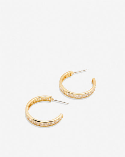 Beautifully Broken Baguette Midi Hoop Earrings