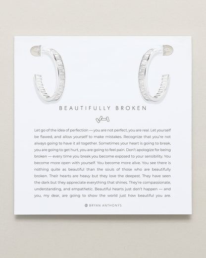 Beautifully Broken Baguette Midi Hoop Earrings