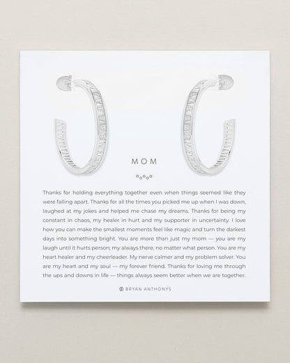 Mom Baguette Maxi Hoop Earrings