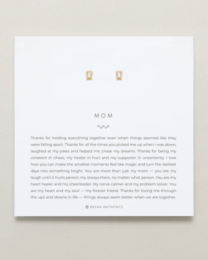 Mom Baguette Stud Earrings