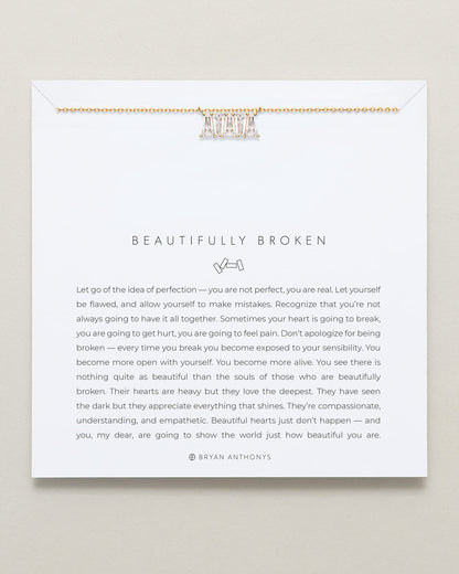 Beautifully Broken Baguette Dainty Necklace