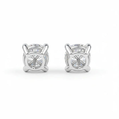 IGI Certified Round Lab Grown Diamond Solitaire Stud Earrings White Gold