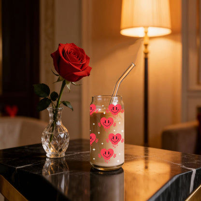 Peace sign red candy heart 20oz glass cups for wholesale Galentine’s gifts.
Unique Galentine’s Day gifts for best friends, bosses, and coworkers.
Wholesale 20oz glass cups with "Badass Bougie Bitch" for retail.
Retro clip 20oz glass cups with smiley face candy hearts for wholesale