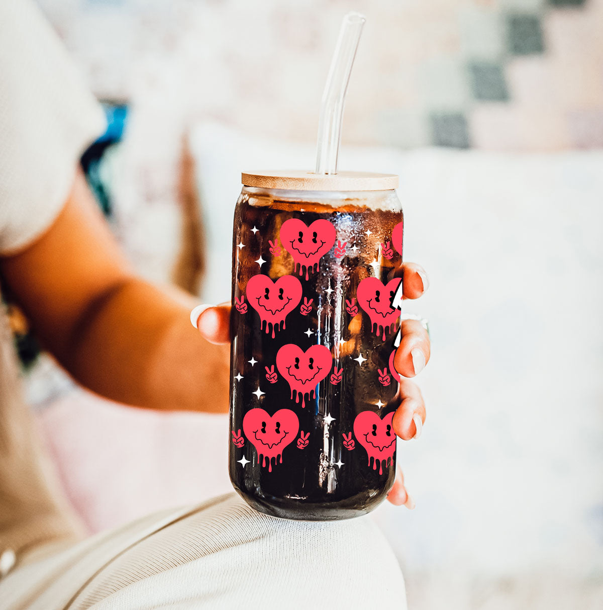 Women empowerment Valentine’s Day gifts for the modern woman.
20oz glass tumbler with a peace sign candy heart, perfect for Galentine’s.
Bold and inspiring Valentine's gift ideas for the boss woman in your life.
