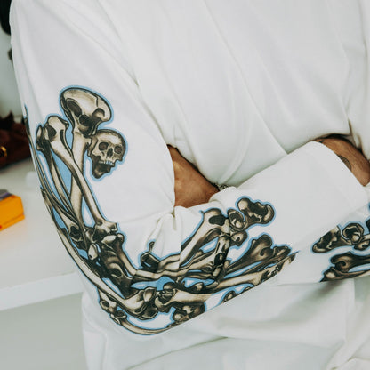 Commons Bad to the Bone Long Sleeve Tee White