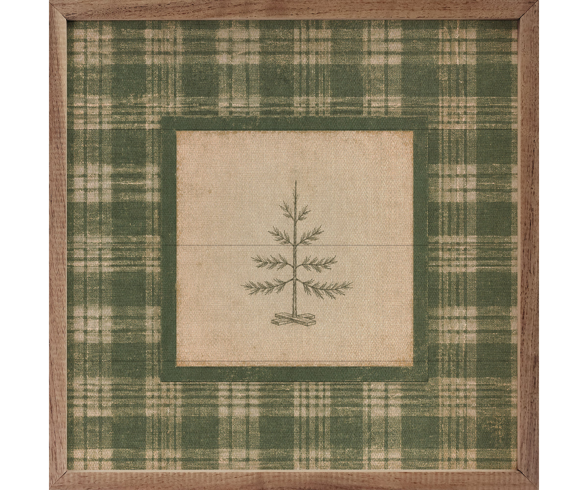 Kendrick Home Evergreen Plaid Tree