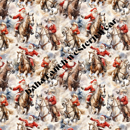 Western Cowboy Santa Christmas Men's Pajamas