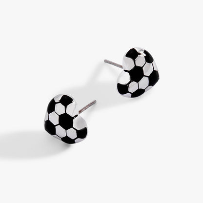 Soccer Heart Stud Earrings