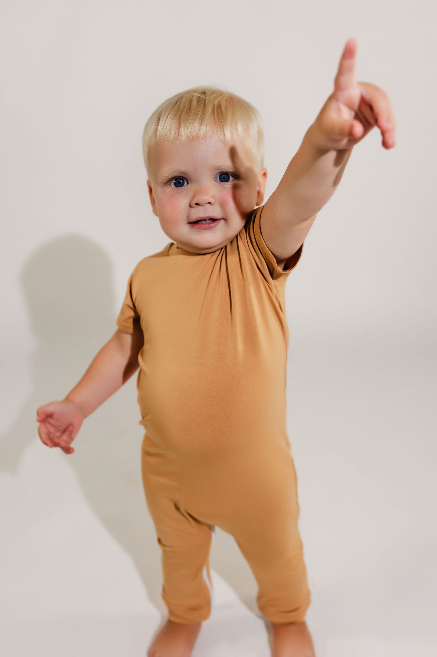 Camel Bamboo Lyocell Zip Romper