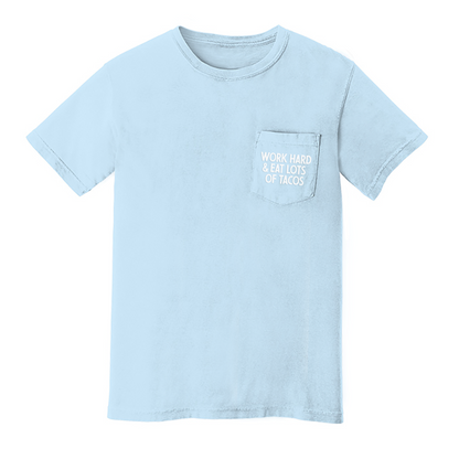 Frankie Jean Work Hard & Eat Lots of Tacos Pocket Tee