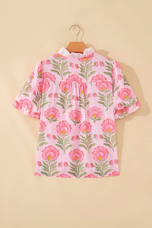 Threaded Pear Melanie Trim Puff Sleeve Shirt