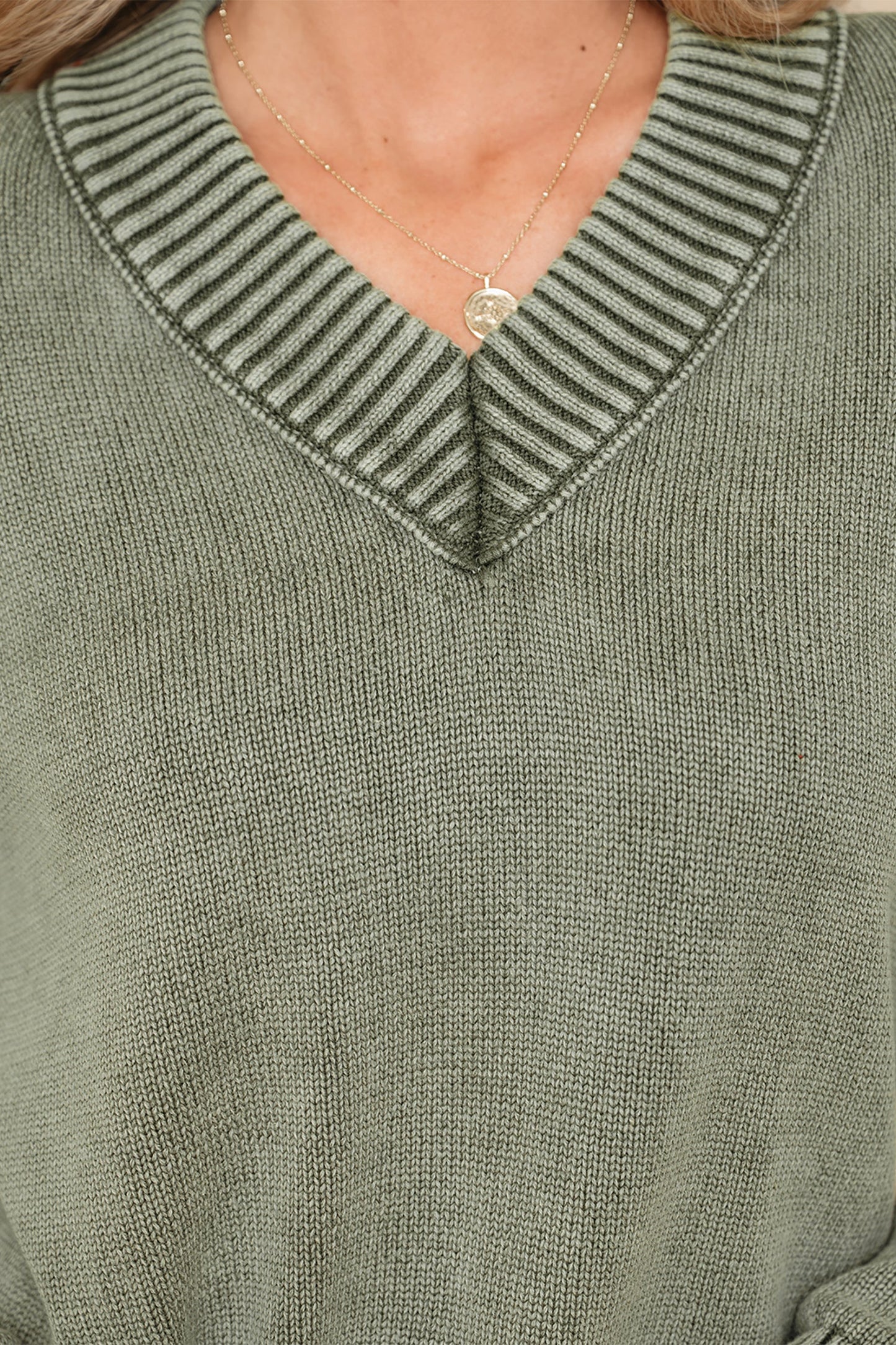 Threaded Pear Alma Drop Shoulder Loose Sweater
