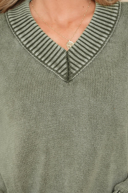 Threaded Pear Alma Drop Shoulder Loose Sweater