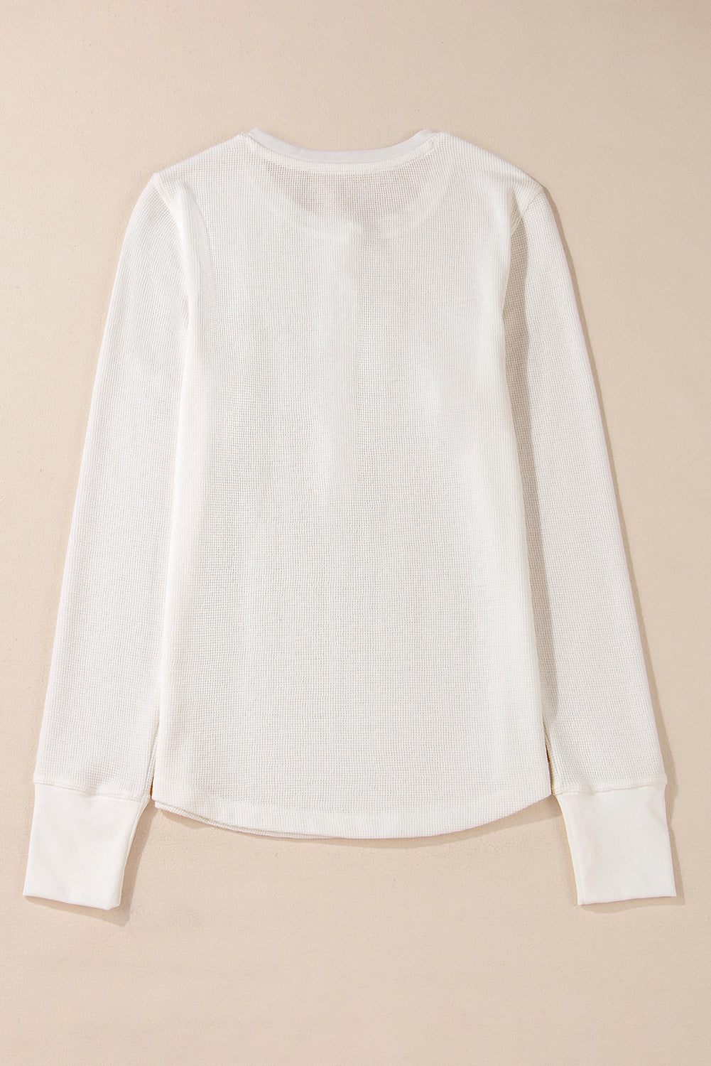 Threaded Pear Teresa Color Waffle Half Long Sleeve Top