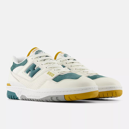 New Balance Mens 550 Suede Toe Green Mustard