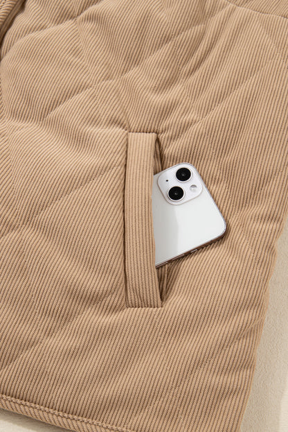 Threaded Pear Elizabeth Cord Snap Vest Plus Jacket