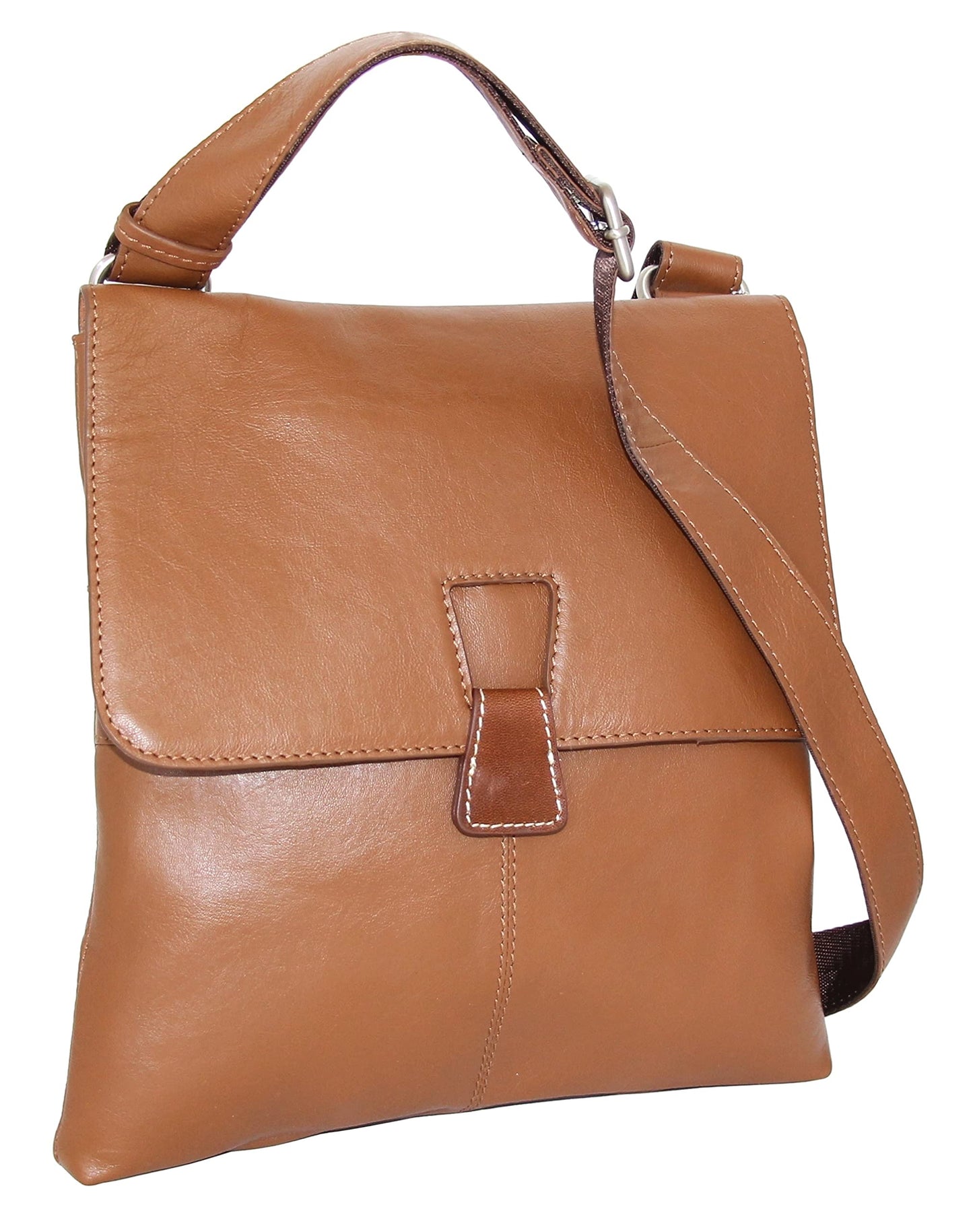 California Leather Crossbody Bag in Cognac