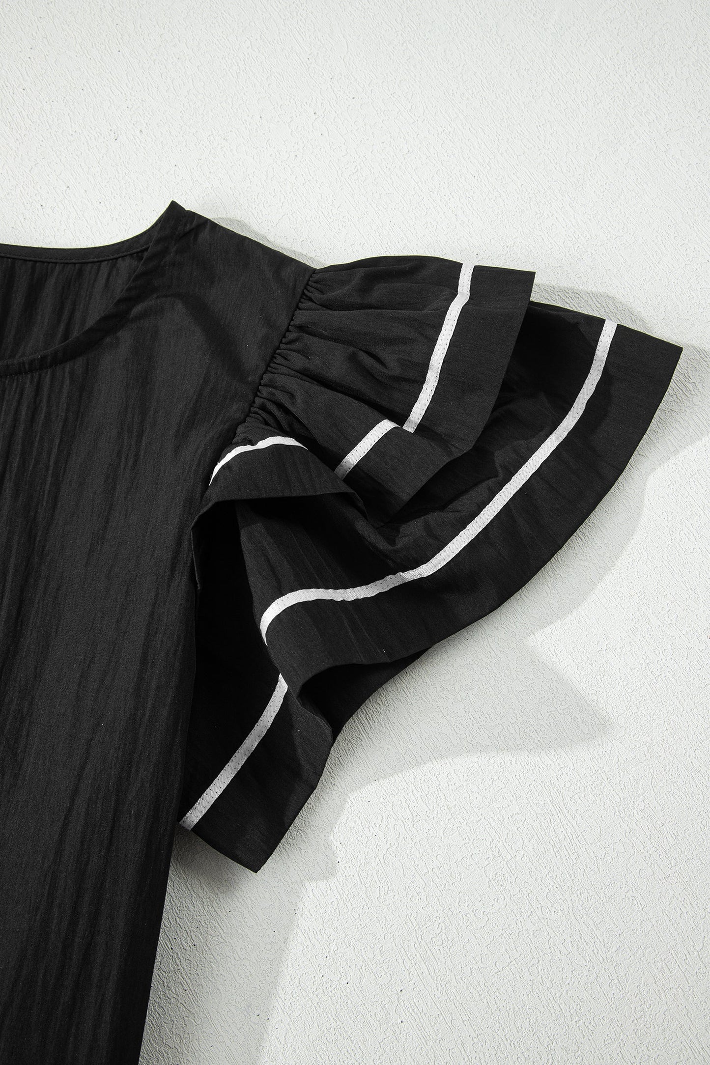 Threaded Pear Amani Short Sleeve Textured Blouse