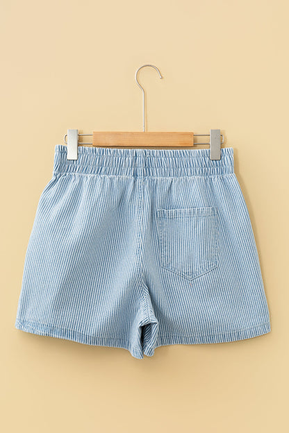 Threaded Pear Honey Elastic Waist Casual Shorts