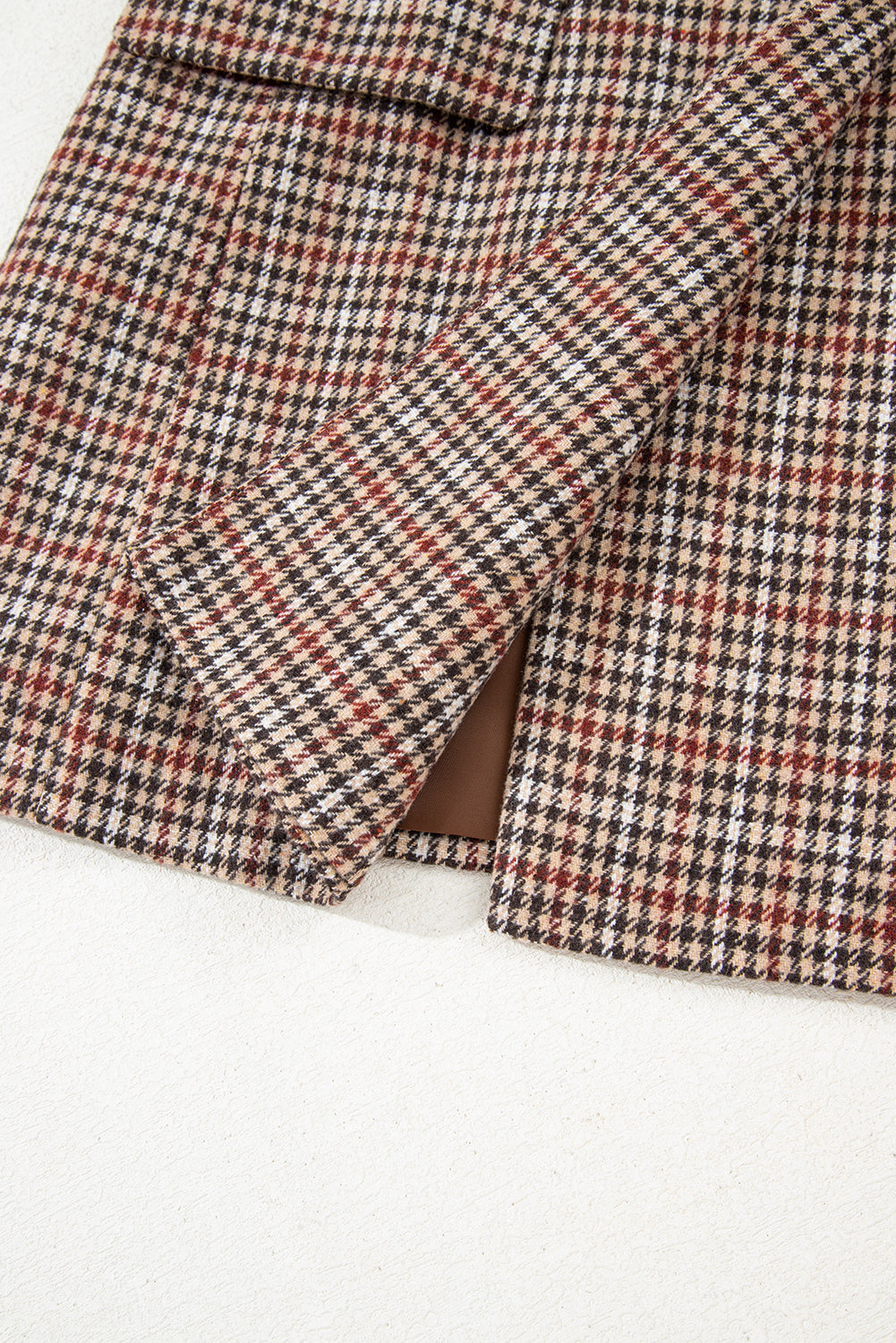 Threaded Pear Aria Houndstooth Lapel Collar Blazer