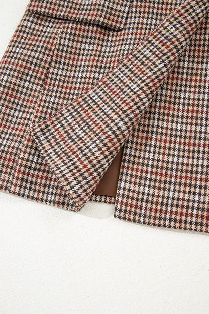 Threaded Pear Aria Houndstooth Lapel Collar Blazer